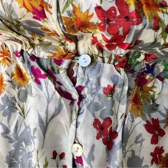 J.JILL SUMMER GARDEN FAIRY FLORAL RUFFLE SLEEVELESS MAXI DRESS SIZE MEDIUM NWT - Picture 8 of 12